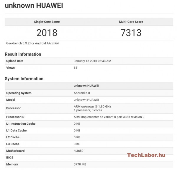 Unknown-Huawei-Geekbench